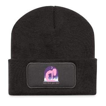 Moonlit Night Rest Pose - Recycled Patch Beanie - dark grey - Front