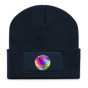 Rainbow with heart and tolerance without a wall - Recycled Patch Beanie - french navy - Front