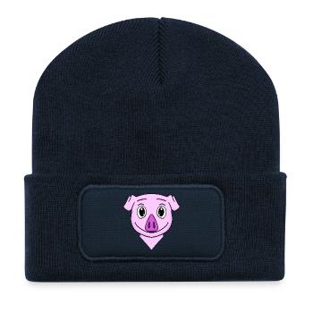 Pig - Recycled Patch Beanie - french navy - Front