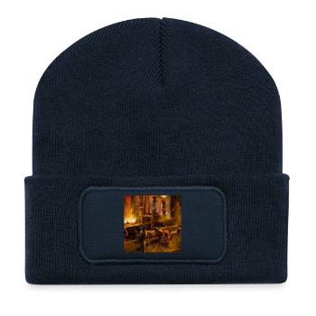 In the spooky darkness of the night - Recycled Patch Beanie - french navy - Front