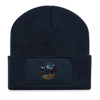 monde sous-marin fascinant la nuit - Beanie recyclé à patch - bleu marine - Devant