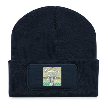 Surf Theme Coast 2 Coast Vintage Design - Recycled Patch Beanie - french navy - Front
