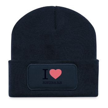 I LOVE RHUBARB Rhabarber - Recycelte Patch Beanie - French Navy - Vorne