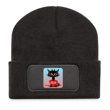 22e anniversaire des chats domestiques en 2004 - Beanie recyclé à patch - charbon - Devant