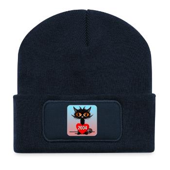 22e anniversaire des chats domestiques en 2004 - Beanie recyclé à patch - bleu marine - Devant