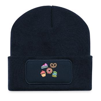 Bonbons Snack Cupcake Donut Cake Cuisson - Beanie recyclé à patch - bleu marine - Devant
