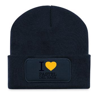 I LOVE PASTEL DEL NATA Portugal Cake - Recycelte Patch Beanie - French Navy - Vorne