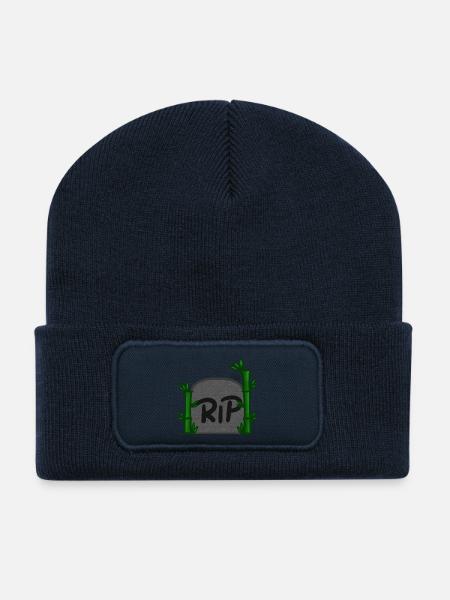 Rip! By Pousse2Bambou ! - Recycled Patch Beanie - french navy
