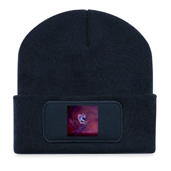 Volez avec un oiseau fantastique - Beanie recyclé à patch - bleu marine - Devant