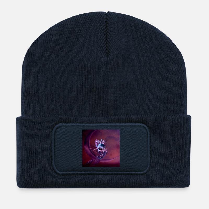 Fly with a fantasy bird - Recycled Patch Beanie - french navy