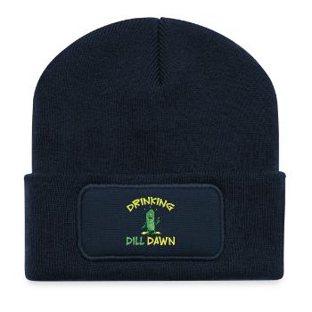 Drinking Dill Dawn Betrunkene Gurke Dillgurke - Recycelte Patch Beanie - French Navy - Vorne