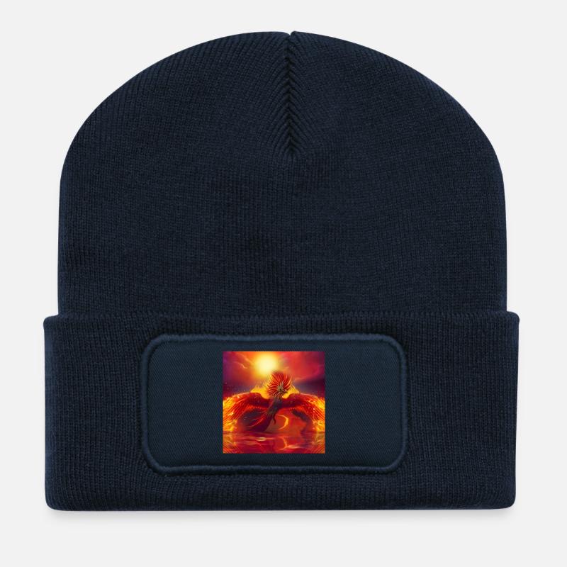 Wonderful phoenix over the ocean - Recycled Patch Beanie - french navy
