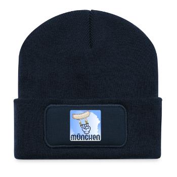 MUNICH BOUILLIE SAUCISSE - WHITE SAUSAGE ZOMBIE - Beanie recyclé à patch - bleu marine - Devant