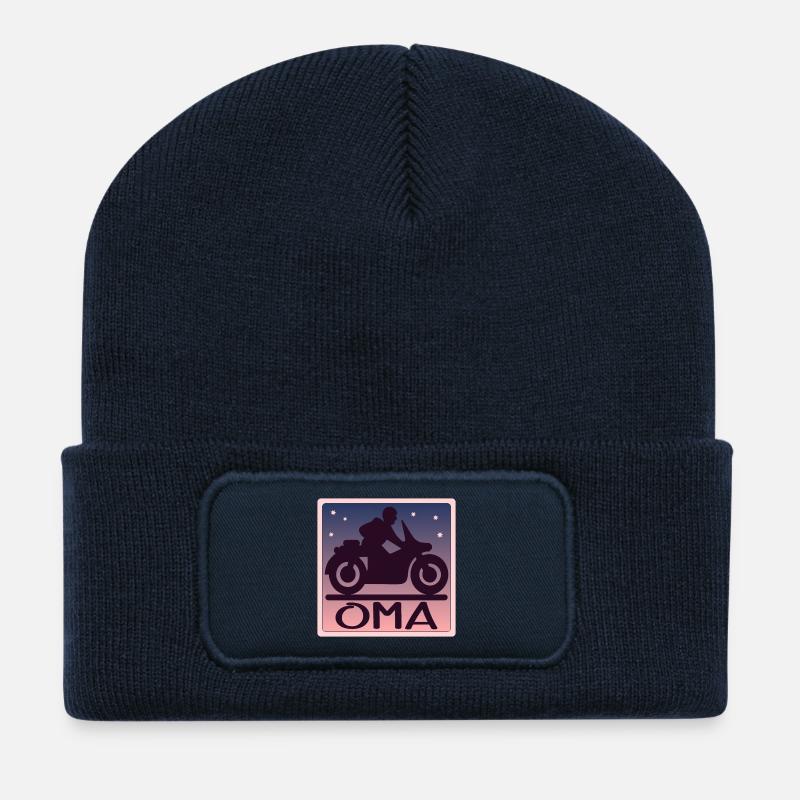 MOTORRAD OMA - GROßMAMA - Recycelte Patch Beanie - French Navy