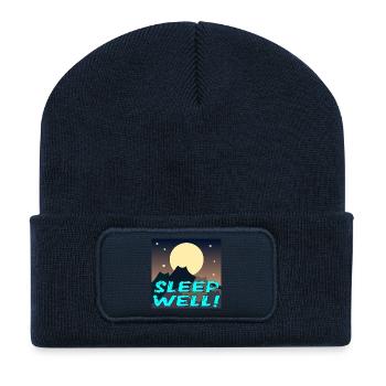SLEEP WELL - CATS LANDSCAPE - FULL MOON - Recycled Patch Beanie - french navy - Front