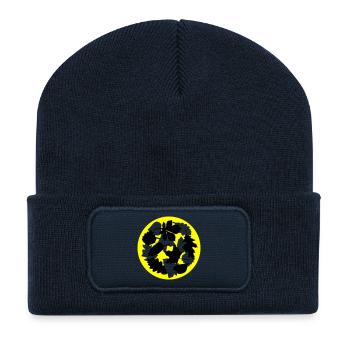 autumn leaves circle - Recycled Patch Beanie - french navy - Front