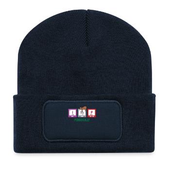 Paresseux Déclaration Animal Sommeil Froid Mammifère - Beanie recyclé à patch - bleu marine - Devant