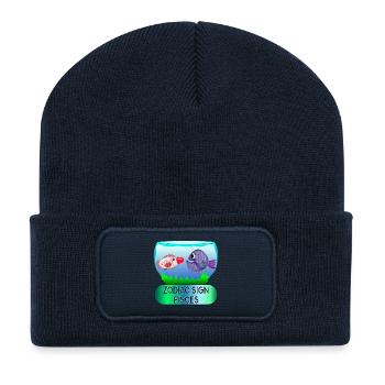 SONNENZEICHEN FISCHE - ZODIAC ASTROLOGIE - Recycelte Patch Beanie - French Navy - Vorne