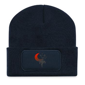 Geister, Mondsichel, Halloween Outfit - Recycelte Patch Beanie - French Navy - Vorne