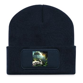 Klavier im Dschungel - Recycelte Patch Beanie - French Navy - Vorne