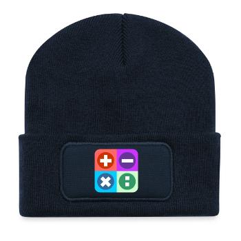 Calculate logo with four emblems color - Recycled Patch Beanie - french navy - Front