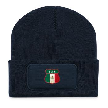 Leon Mexico coat of arms design - Recycled Patch Beanie - french navy - Front