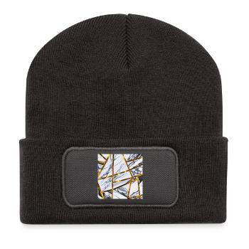 Marble White Gold - Recycled Patch Beanie - dark grey - Front