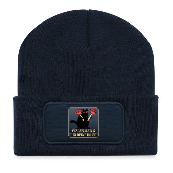 DANKE KATZEN SANITÄRANLAGEN KLEMPNER - Recycelte Patch Beanie - French Navy - Vorne