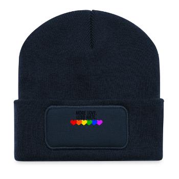 Herz Lgbt Bisexuell Gleichberechtigung Statement - Recycelte Patch Beanie - French Navy - Vorne