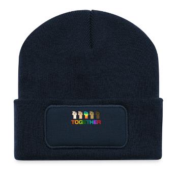 Droits de l’homme gay LGBT Dire Arc-en-ciel - Beanie recyclé à patch - bleu marine - Devant
