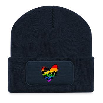 Amour Cœur LGBT Dire Sexualité Transgenre Gay - Beanie recyclé à patch - bleu marine - Devant