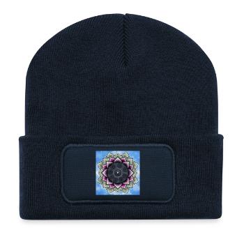 Handpan with lotus flower - Recycled Patch Beanie - french navy - Front