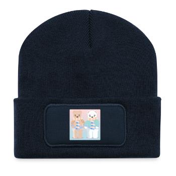 Brown Bear Polar Bear - Animal pairs - Winter pairs - Recycled Patch Beanie - french navy - Front