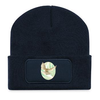 Colombe de la paix Rétro - Beanie recyclé à patch - bleu marine - Devant
