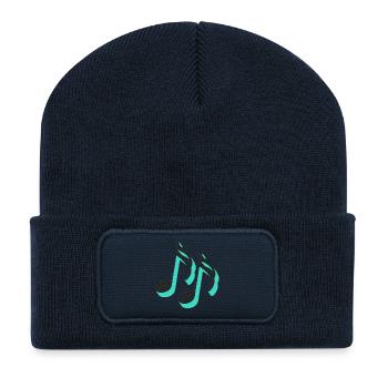 japanische musik, synthetische musiknoten - Recycelte Patch Beanie - French Navy - Vorne