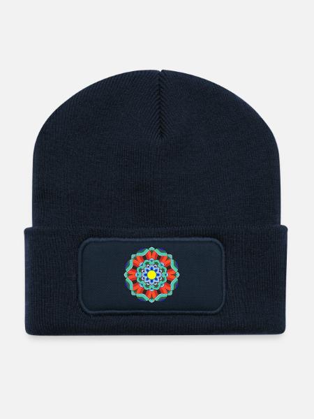 Dancheong 단청 - single (Ver.3) - Beanie recyclé à patch - bleu marine
