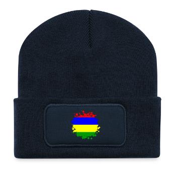 Mauritius blob flag design - Recycled Patch Beanie - french navy - Front