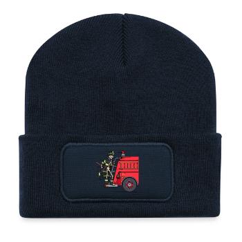 Pompier pompier pompier sauveteur - Beanie recyclé à patch - bleu marine - Devant