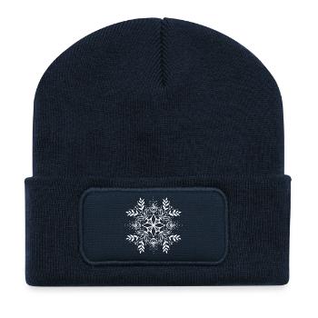 Motif de fleurs Cottagecore Esthétique - Beanie recyclé à patch - bleu marine - Devant