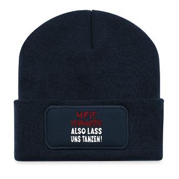 TANZRHYTHMUS TANZEN - HÜFTE SCHWINGEN - Recycelte Patch Beanie - French Navy - Vorne