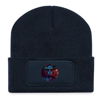 Tag der Toten | Día de Muertos | Mexiko - Recycelte Patch Beanie - French Navy - Vorne