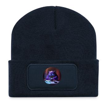 Süsses Monster Comic - Recycelte Patch Beanie - French Navy - Vorne