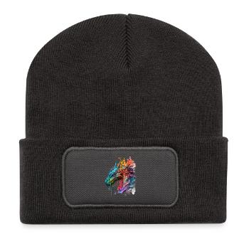 Watercolor Dragon - Recycled Patch Beanie - dark grey - Front