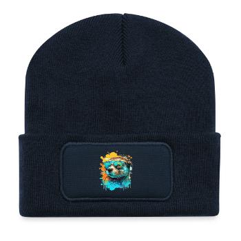 Loutre fraîche - Beanie recyclé à patch - bleu marine - Devant