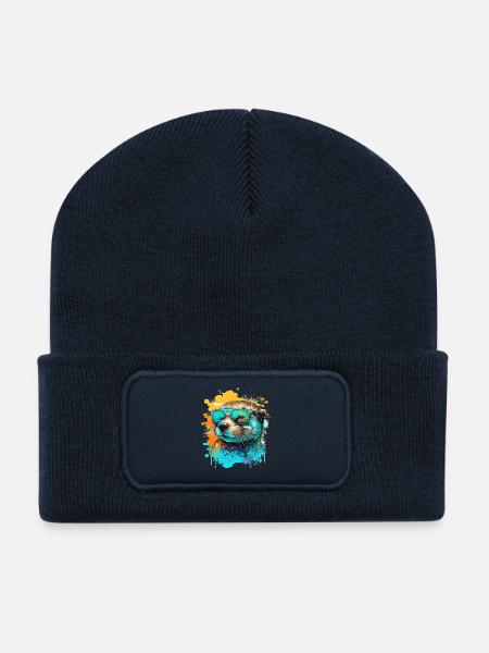 Cool Otter - Recycelte Patch Beanie - French Navy