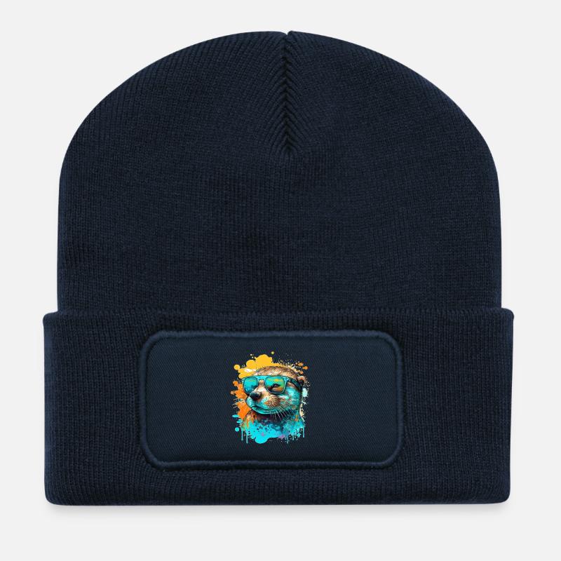 Cool Otter - Recycelte Patch Beanie - French Navy