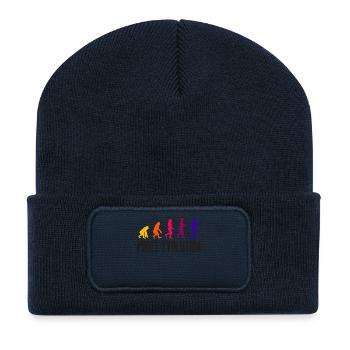 Padelspiel Padel Evolution Spieler Sportart Spruch - Recycelte Patch Beanie - French Navy - Vorne