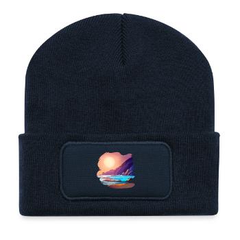 Sunrise Sea Island Holiday - Recycled Patch Beanie - french navy - Front