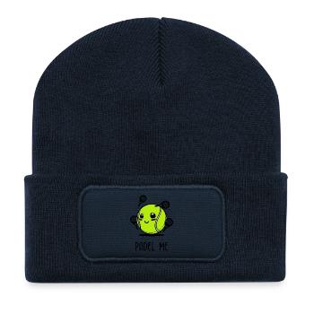 Padel Ball Racket Sportart Statement Spieler - Recycelte Patch Beanie - French Navy - Vorne