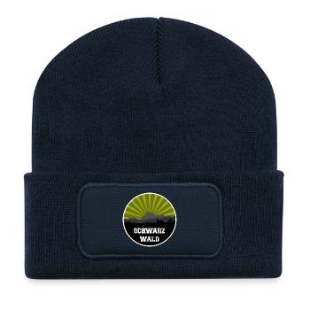 Schwarzwald Retro Skyline - Recycelte Patch Beanie - French Navy - Vorne